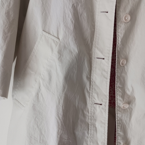 Vintage Laura Ashley Midi Rain Coat Jacket Floral Lining - Picture 5 of 10